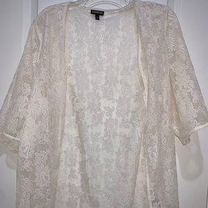 Express Kimono/shawl size XS white lace